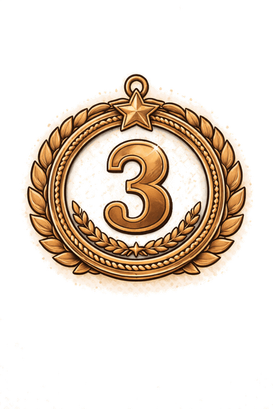 3 place badge